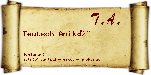 Teutsch Anikó névjegykártya
